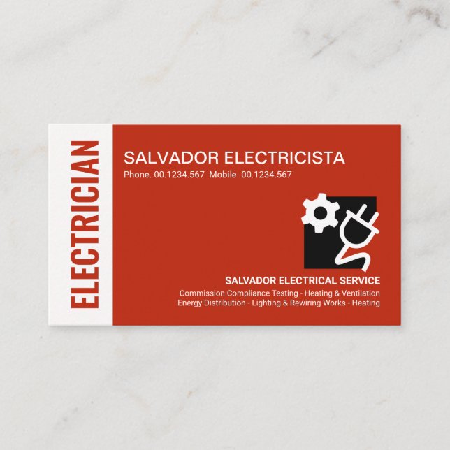Stunning Red Lagrar Electrician Visitkort (Framsida)