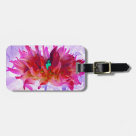 Stunning Red och Shock rosa Cactus Dahlia Bagagebricka