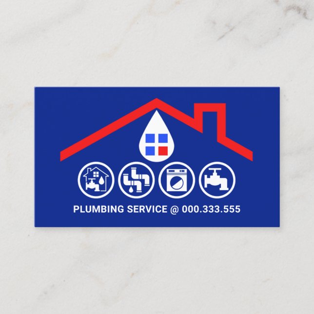 Stunning Red Tak Ram Handyman Verktyg Visitkort (Framsida)