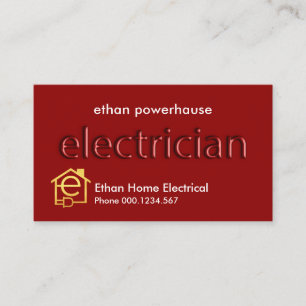 Stunning Red Translucent Electrician Signage Visitkort
