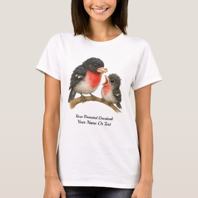 Stunning Ro Brested Grosbeak T Shirt (Framsida)