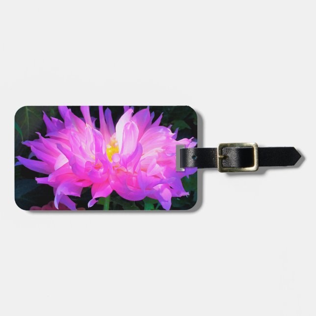 Stunning Rosa och Lila Cactus Dahlia Bagagebricka (Horisontell Framsida)