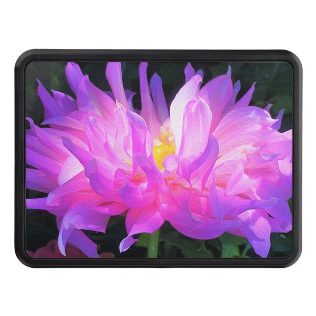 Stunning Rosa och Lila Cactus Dahlia Dragkroksskydd (Framsidan)