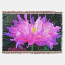 Stunning Rosa och Lila Cactus Dahlia Filt