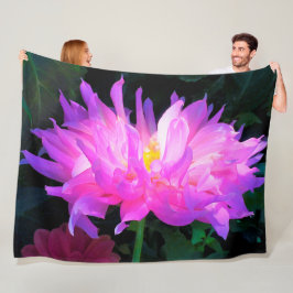 Stunning Rosa och Lila Cactus Dahlia Fleecefilt