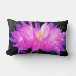 Stunning Rosa och Lila Cactus Dahlia Lumbarkudde