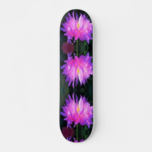 Stunning Rosa och Lila Cactus Dahlia Mini Skateboard Bräda 18,5 Cm (Framsida)
