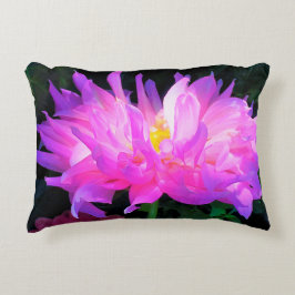 Stunning Rosa och Lila Cactus Dahlia Prydnadskudde