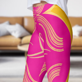 Stunning Rosa Swirl Mönster Leggings