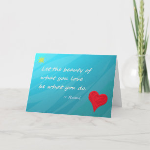 Stunning Rumi Quote Art Notecard Kort