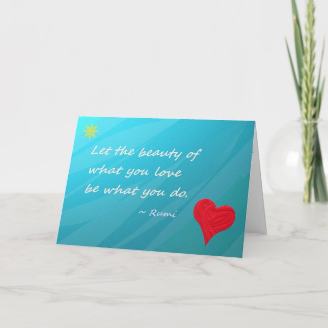 Stunning Rumi Quote Art Notecard Kort (Framsida)