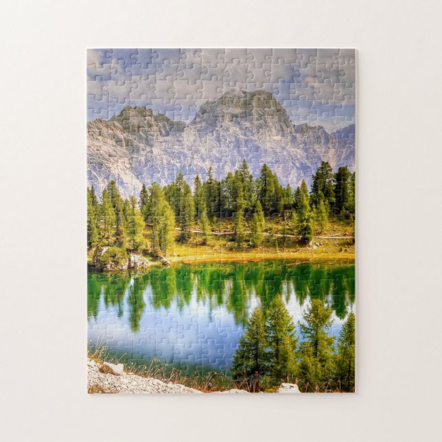 Stunning Scenic View of Dolomite Mountains Italy Pussel (Vertikal)