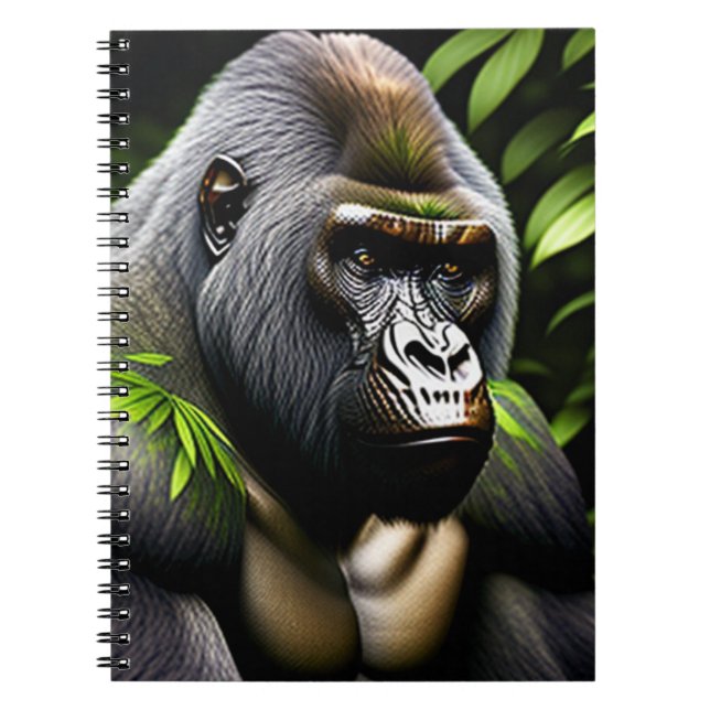 Stunning Silver Back Gorilla - Jungle Kung Anteckningsbok (Framsidan)