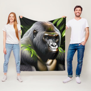 Stunning Silver Back Gorilla - Jungle Kung Fleecefilt