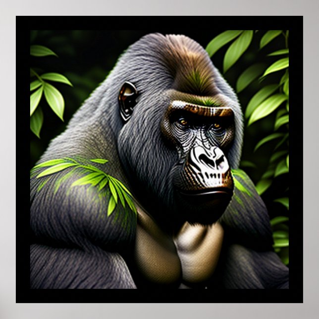 Stunning Silver Back Gorilla - Jungle Kung Poster (Framsidan)