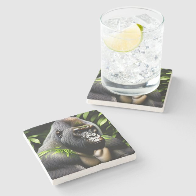 Stunning Silver Back Gorilla - Jungle Kung Stenunderlägg (Sidan)