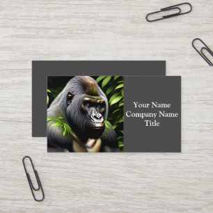 Stunning Silver Back Gorilla - Jungle Kung Visitkort