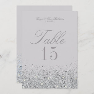 Stunning Slever Bröllop Bordsnummer Cards Glitter