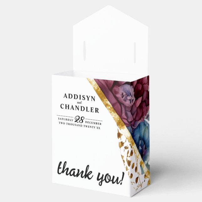 Stunning Sophistication Jewel Toned Peony Bröllop Presentaskar (Öppnad)