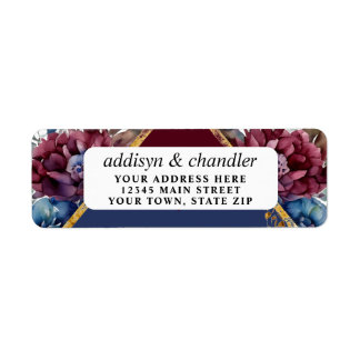 Stunning Sophistication Jewel Toned Peony Bröllop Returadress Etikett