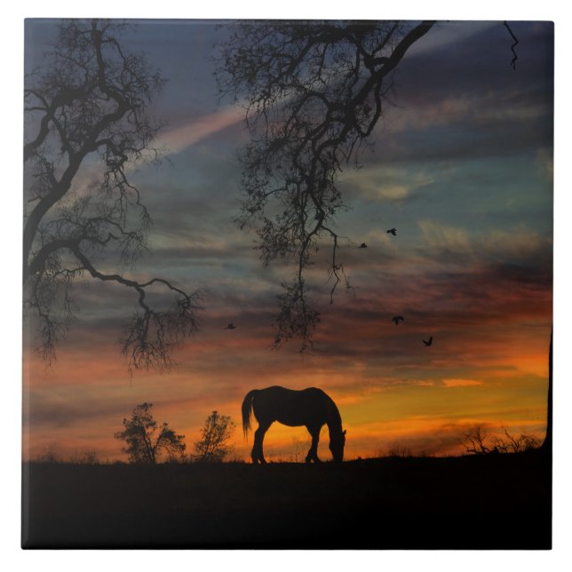 Stunning Southwest Horse Art Tile Kakelplatta (Framsidan)