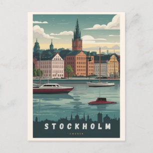 Stunning Stockholm Skyline Postcard Vykort