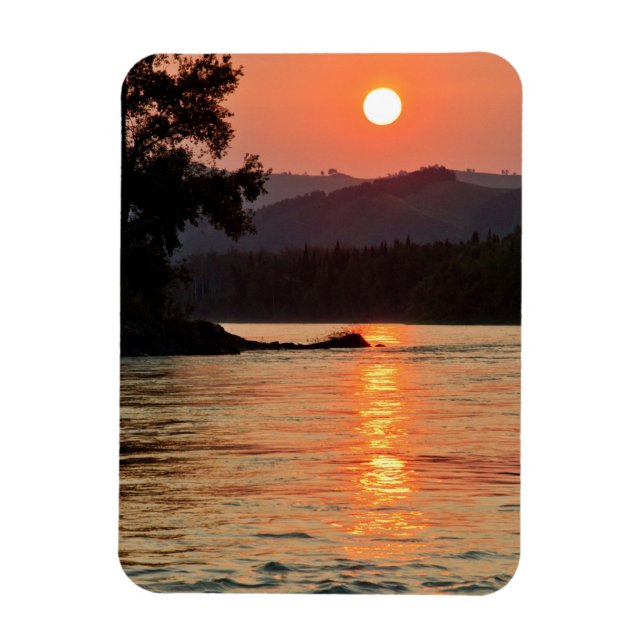 Stunning Sunrise over Katun River Photo Magnet (Vertikal)