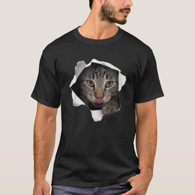 Stunning Tabby katt Torn Trasa Cat Lovers Kitten T Shirt (Framsida)