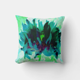 Stunning Teal and Black Cactus Dahlia Kudde