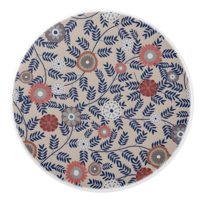 Stunning Teal and Magenta Foliage Pattern  Knopp (Framsidan)