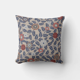 Stunning Teal and Magenta Foliage Pattern  Kudde