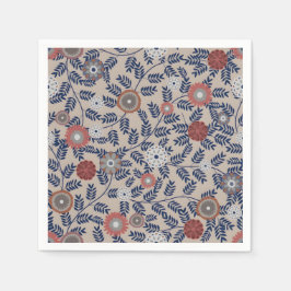 Stunning Teal and Magenta Foliage Pattern  Pappersservett