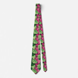 Stunning Tie med Tropical Monstera Löv Slips