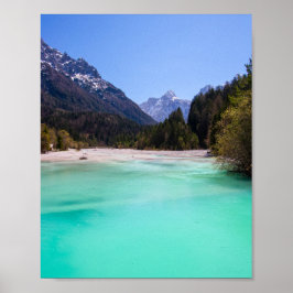 Stunning turkos vatten i Kranjska Gora, Sloveni Poster