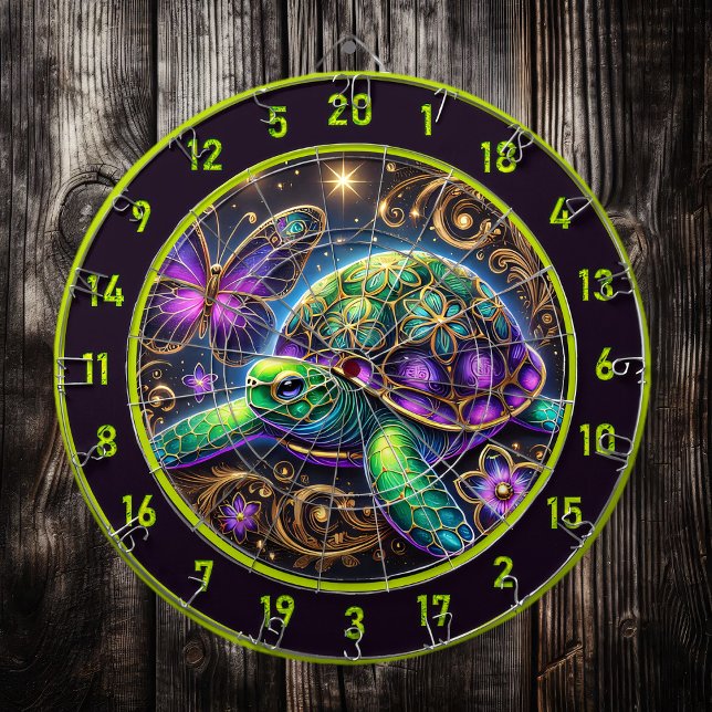 Stunning Turtle Butterfly Hunting Lodge Art Darttavla (Skapare uppladdad)