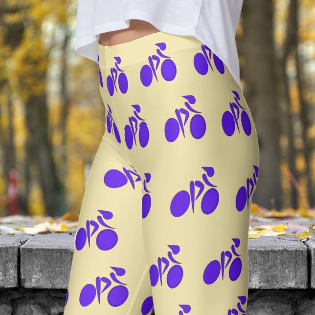 Stunning Vanilla White Womens Cycling Mönster Leggings (Womens Cycling on Vanilla White Leggings)