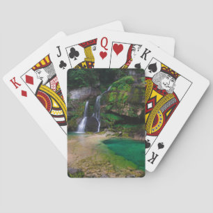 Stunning vattenfall Virje, Slovenien Poster Casinokort
