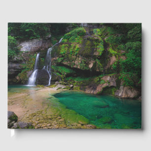 Stunning vattenfall Virje, Slovenien Poster Gästböcker