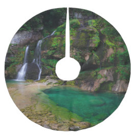 Stunning vattenfall Virje, Slovenien Poster Julgransmatta Borstad Polyester