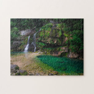 Stunning vattenfall Virje, Slovenien Poster Pussel