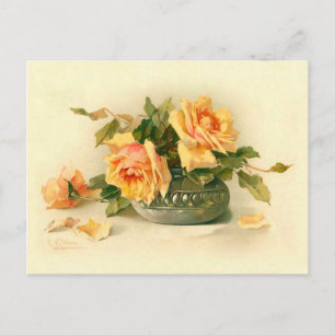 Stunning Victorian Rosor i Bowl Catherine Klein Vykort