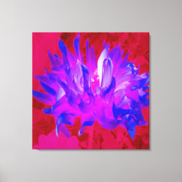 Stunning Violet Blue och Shock rosa Cactus Dahlia Canvastryck
