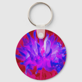 Stunning Violet Blue och Shock rosa Cactus Dahlia Nyckelring