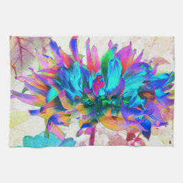 Stunning Watercolor Rainbow Cactus Dahlia Kökshandduk