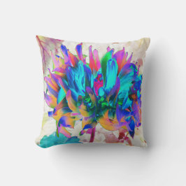 Stunning Watercolor Rainbow Cactus Dahlia Kudde