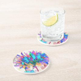 Stunning Watercolor Rainbow Cactus Dahlia Underlägg