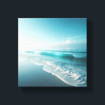 Stunning White Sand Ripples on Tropical Beach Canvastryck<br><div class="desc">A serene and minimalist digital landscape featuring perfectly symmetrical ripples in pure white sand. The pristine dunes blend seamlessly into a calm,  crystal-clear turquoise ocean under a soft,  hazy sky.  spa environments,  or high-end office spaces seeking a touch of tranquility.</div>