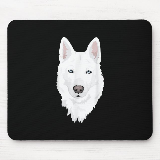 Stunning White Siberian husky - Sweet White Snö Musmatta (Framsidan)