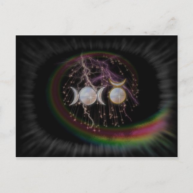 Stunning Wiccan Triple Goddes Cosmic Vykort (Framsida)