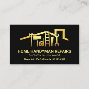 Stunningen Guld Tak Handyman Verktyg Visitkort